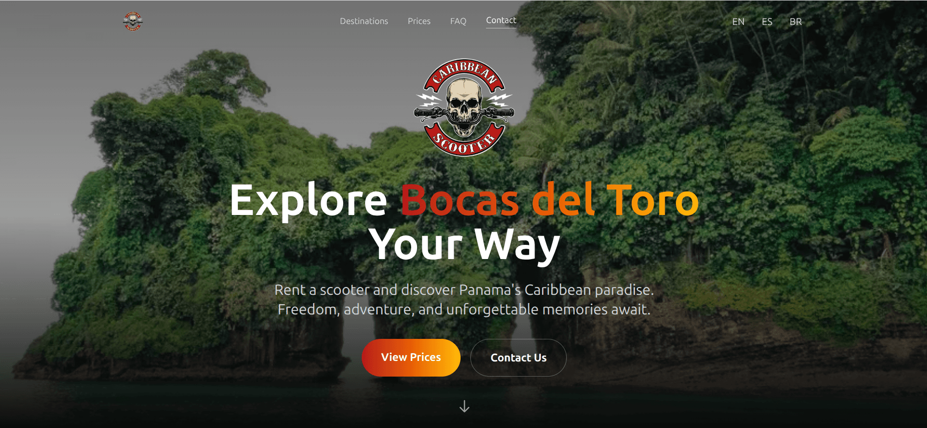 Caribbean Scooters Website Desktop